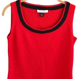 St John Red Shell Top  Size Small